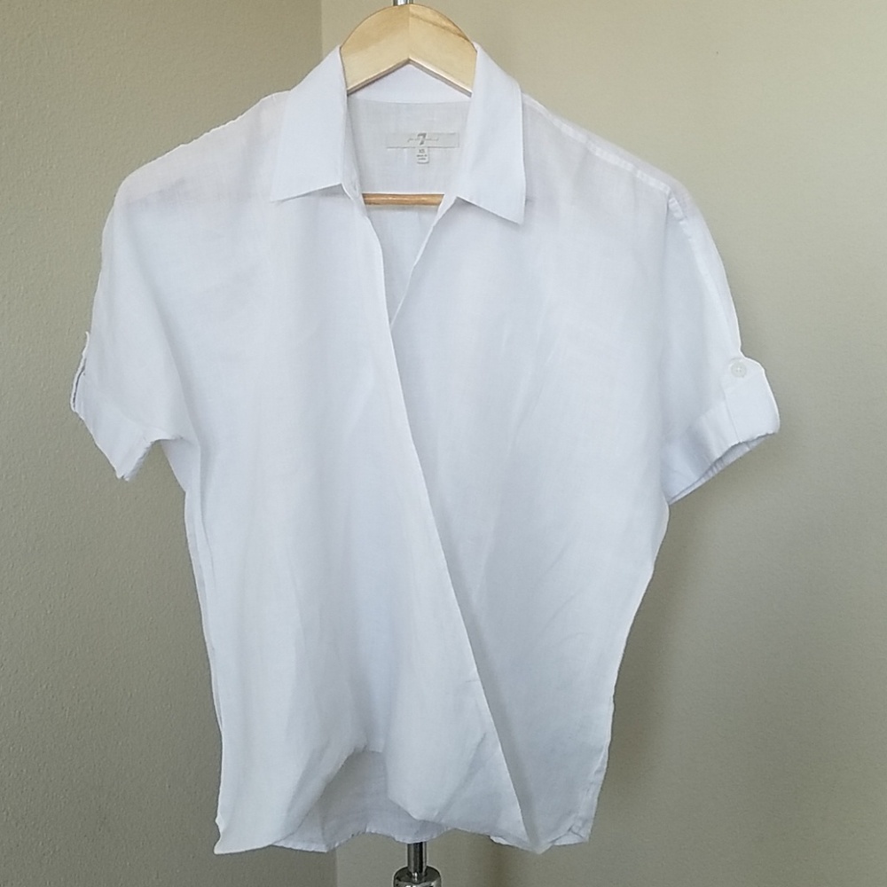 7 FOR ALL MANKIND 100% Linen Blouse